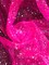 1 Yard Neon Pink Organza with Silver Foil Stars Sheer Polyester Fabric for Costumes, Decor, and Crafts 58/60″ Wide